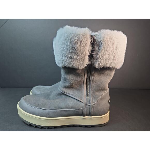 Koolaburra By UGG Boots Womens Size 9 Gray Suede Fur Mid Calf Winter 1105889 - Picture 6 of 8
